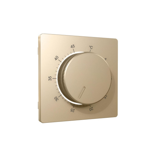 Лицевая панель терморегулятора теплого пола механического, Шампань, ALFA Quant Ambrella Volt AP6057