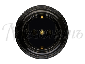 Ретро розетка фарфоровая с 3/К, Черный, ТМ МезонинЪ GE70301-05