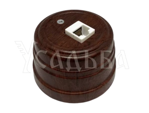Розетка пластиковая компьютерная RJ45, орех, ТМ МезонинЪ Усадьба GE30341-14