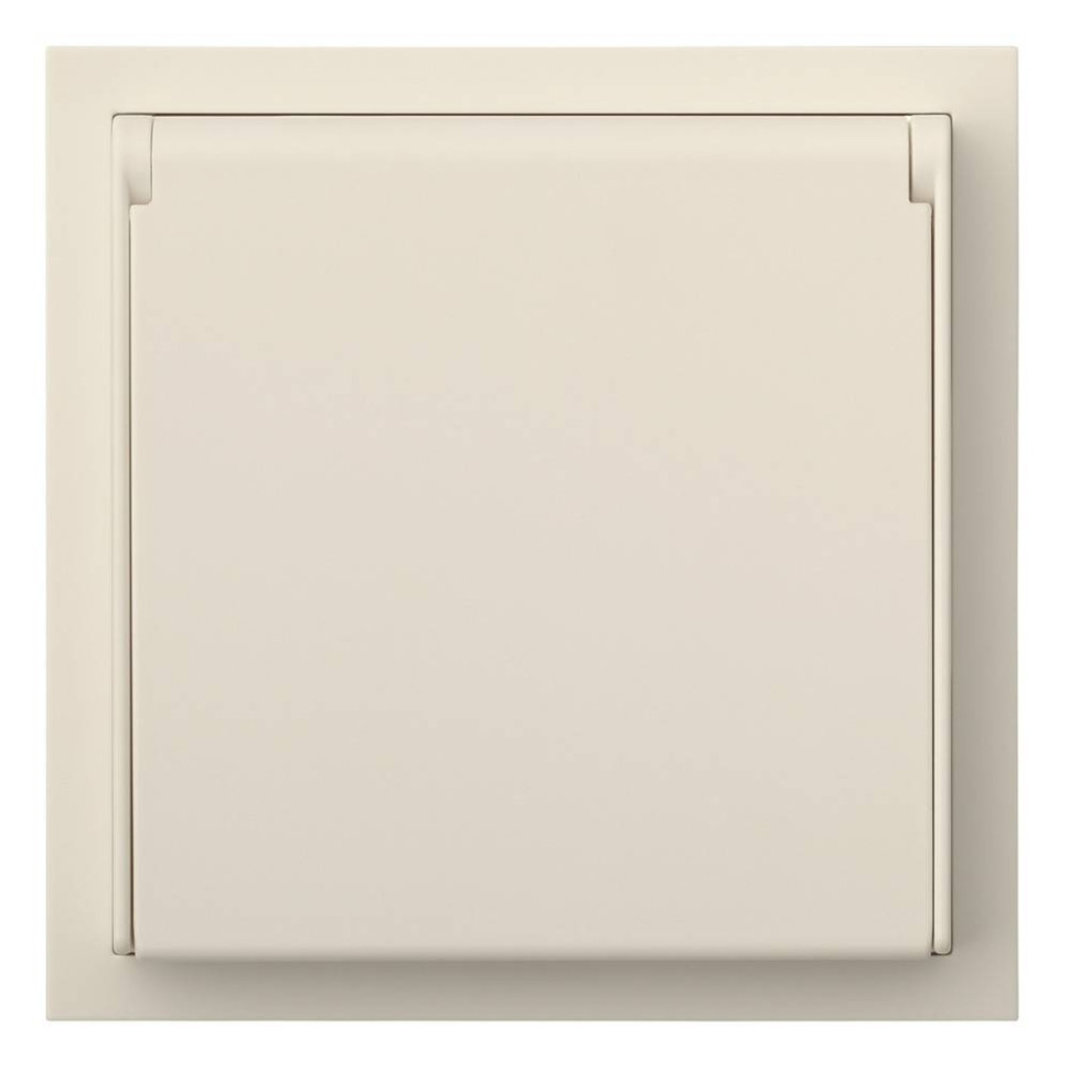 Розетка с З/К с крышкой, герметичная IP44, Кремовый сатин, Rikkett 35946 MC Розетка с З/К с крышкой, герметичная IP44, Кремовый сатин, Rikkett 35946 MC