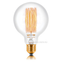 Ретро лампа накаливания G95 F2 60Вт Е27, прозрачная Sun Lumen 052-290