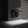 Розетка с З/К, шторками и крышкой, Черный матовый, S70 Voltum VLS040308