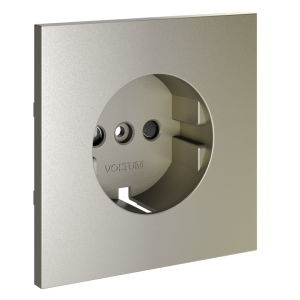 Лицевая панель для розетки с З/К и шторками, Шелк, S70 Voltum VLS000704