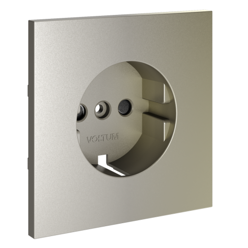 Лицевая панель для розетки с З/К и шторками, Шелк, S70 Voltum VLS000704