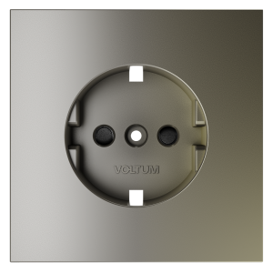 Лицевая панель для розетки с З/К и шторками, Шелк, S70 Voltum VLS000704