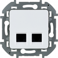 Розетка компьютерная 2-я RJ45 Cat. 6e, белый, INSPIRIA Legrand 673840