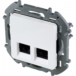 Розетка компьютерная 2-я RJ45 Cat. 6e, белый, INSPIRIA Legrand 673840