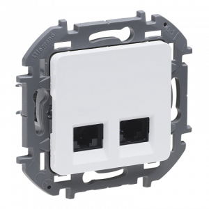 Розетка компьютерная 2-я RJ45 Cat. 6e, белый, INSPIRIA Legrand 673840