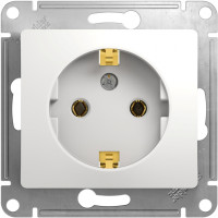 Розетка 1 местная с З/К 16А 250В, Белый, Glossa SE GSL000143