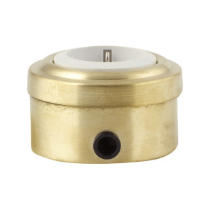 Ретро розетка c З/К из металла, золото/белый Vintage М1-22-22