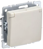 Розетка c З/К со шторками с крышкой, Бежевый, Brite IEK BR-R16-16-K10