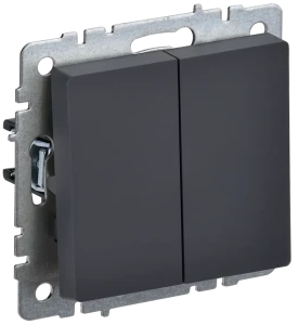 Выключатель 2 кл., Графит, Brite IEK BR-V20-0-10-K53