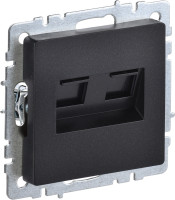 Розетка компьютерная 2-я RJ45 Cat. 6e, Черный, Brite IEK BR-K20-2-K02