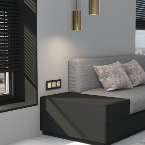 Рамка 3 местная металл, Черный алюминий, AluMax Werkel W0033508
