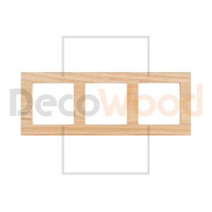 Рамка 3 местная деревянная под электрику JUNG/ABB Basic, Ясень без тонировки, DecoWood РЮАМ3-Я