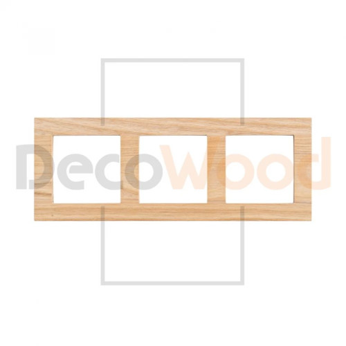 Рамка 3 местная деревянная под электрику JUNG/ABB Basic, Ясень без тонировки, DecoWood РЮАМ3-Я