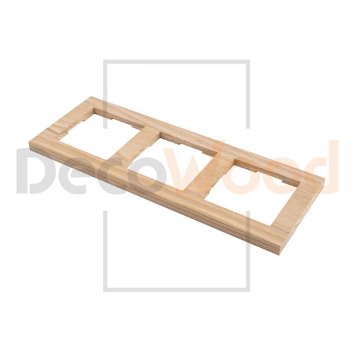 Рамка 3 местная деревянная под электрику JUNG/ABB Basic, Ясень без тонировки, DecoWood РЮАМ3-Я