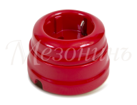 Ретро розетка фарфоровая с 3/К, красный, ТМ МезонинЪ GE70301-06
