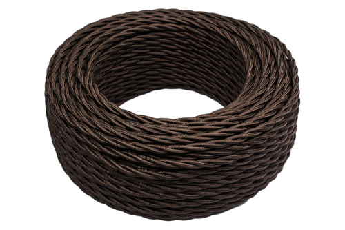 Ретро кабель витой 2x1,5 коричневый глянцевый Bironi B1-424-072