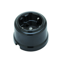 Ретро розетка керамика с 3/К, черный Sun Lumen 061-001