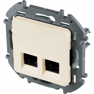 Розетка компьютерная 2-я RJ45 Cat. 6e, слоновая кость, INSPIRIA Legrand 673841