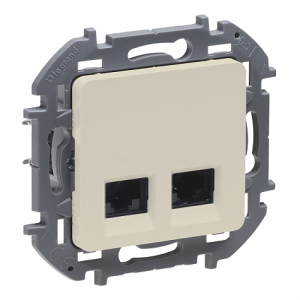 Розетка компьютерная 2-я RJ45 Cat. 6e, слоновая кость, INSPIRIA Legrand 673841