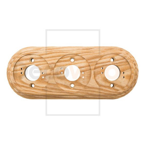 Рамка 3 местная деревянная на бревно D300 мм, Ясень без тонировки, DecoWood ОМРФ3-300