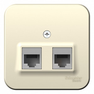 Розетка О/У двойная компьютерная RJ45 кат.5E, Молочный, Blanca SE BLNIA045452