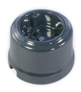 Ретро розетка керамика с 3/К, Серый, Retrika RS-800010