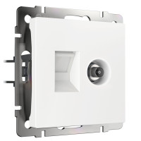 Розетка комп.+тв. RJ45+TV Cat. 6e, Белый, Werkel W1181301