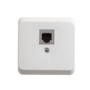 Розетка О/У телефонная RJ11, Белый, Этюд SE TELA-001B