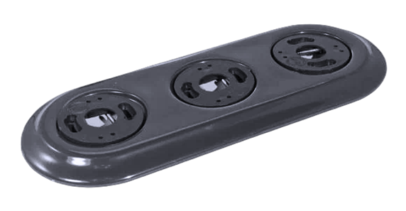 Рамка 3 местная керамика, овал, Серый, Retrika Colony RC-030010