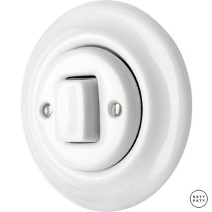 Выключатель кнопочный 1 кл. перекрестный, белый глянцевый, Katy Paty ALGW7