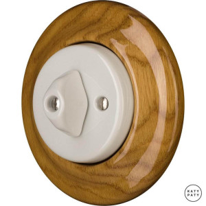 Выключатель поворотный 1 кл., американский орех глянцевый, Katy Paty LINUMG1