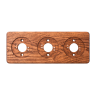 Рамка 3 местная деревянная на бревно D220 мм, ясень в масле, DecoWood ОМРкв3М-220