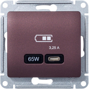 Розетка USB для быстрой зарядки, тип C 65ВТ, Баклажановый, AtlasDesign SE GSL001127