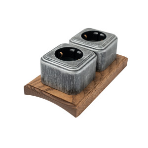Накладка 2 местная деревянная на бревно D300 мм, Ясень в масле, DecoWood ОММ2-300