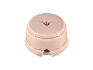 Распаечная коробка керамика D93х47, розовый rosa, золотистая фурнитура, Leanza КРДЗ