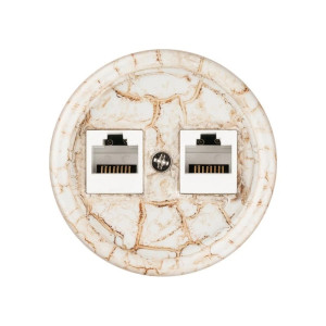 Розетка керамика компьютерная RJ45, Мраморный, Болонь TDM ELECTRIC SQ1820-0151
