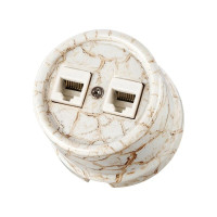 Розетка керамика компьютерная RJ45, Мраморный, Болонь TDM ELECTRIC SQ1820-0151