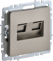 Розетка компьютерная 2-я RJ45 Cat. 6e, Шампань, Brite IEK BR-K20-2-K37