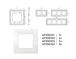 Рамка 1 местная мрамор, Белый, ALFA Grand Ambrella Volt AF930101