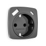 Лицевая панель розетки с З/К и USB зарядкой А+С с шторками, Антрацит серый, OMEGA Quant Ambrella Volt OP6600