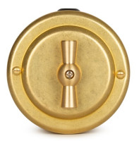 Выключатель поворотный 1 кл. проходной (2 положения), металл, Золото, VINTAGE-BRASS 30101-6