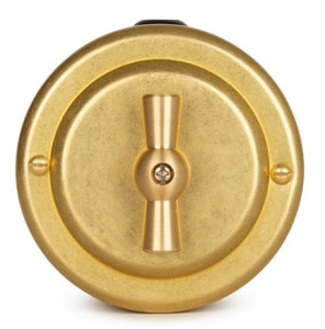 Выключатель поворотный 1 кл. проходной (2 положения), металл, Золото, VINTAGE-BRASS 30101-6