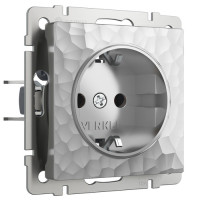 Розетка с З/К, Hammer серебряный, Werkel W1271006