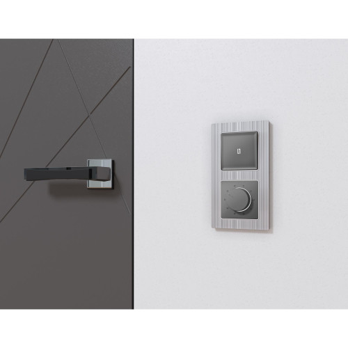 Лицевая панель терморегулятора теплого пола механического, Антрацит серый, ALFA Quant Ambrella Volt AP6557