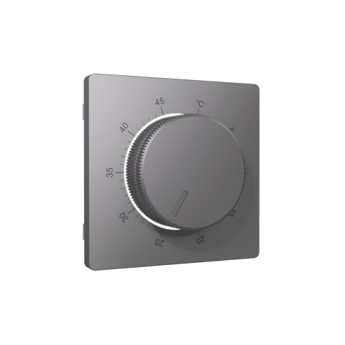 Лицевая панель терморегулятора теплого пола механического, Антрацит серый, ALFA Quant Ambrella Volt AP6557