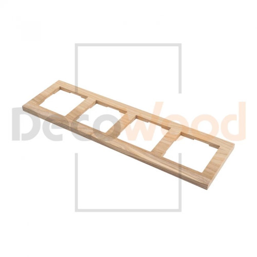 Рамка 4 местная деревянная под электрику JUNG/ABB Basic, Ясень без тонировки, DecoWood РЮАМ4-Я