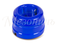 Ретро розетка фарфоровая с 3/К, синий, ТМ МезонинЪ GE70301-08